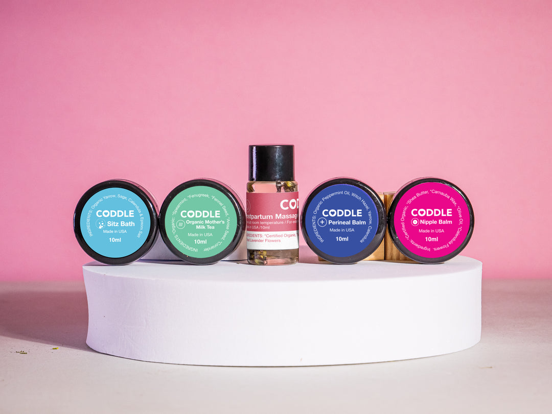 Collection of CODDLE mini postpartum set of products 