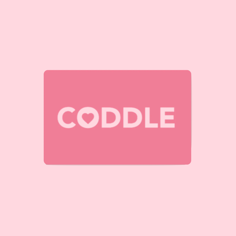 CODDLE postpartum care gift card for new moms supporting healing and recovery after birth.