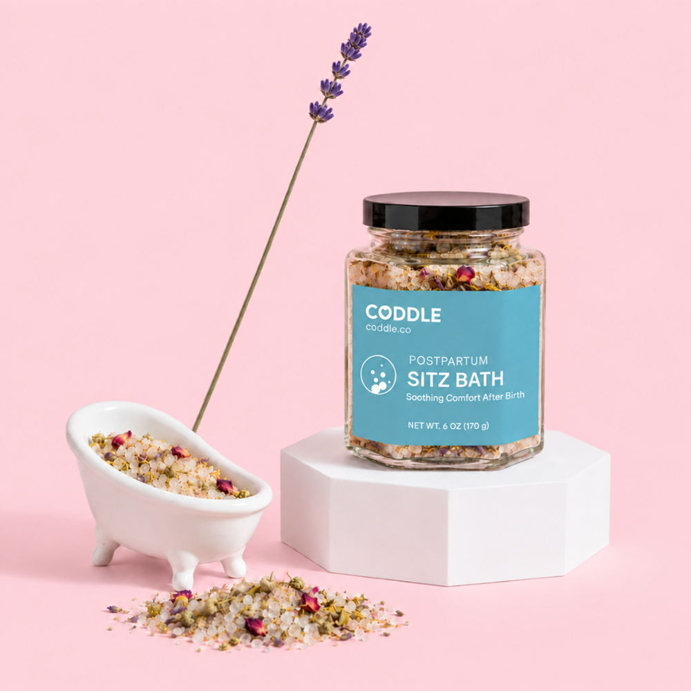 CODDLE Postpartum Sitz Bath with Epsom and Pink Himalayan salts and dried botanicals