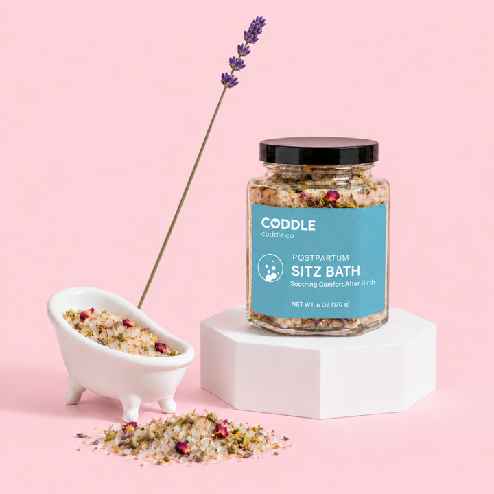 CODDLE Postpartum Sitz Bath with Epsom and Pink Himalayan salts and dried botanicals