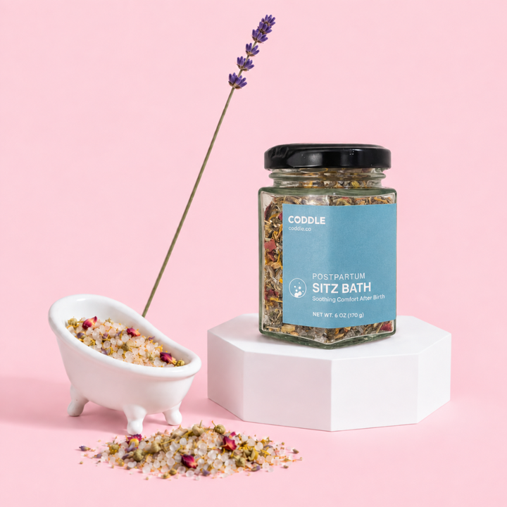 CODDLE Postpartum Sitz Bath with Epsom and Pink Himalayan salts and dried botanicals